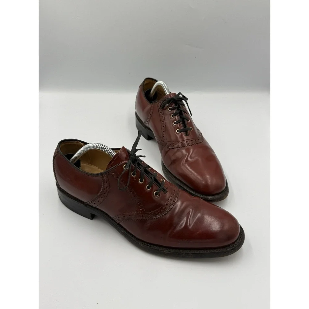 Vintage Hanover 2183 Shell Cordovan Saddle Oxford Shoes Men's 10 B/AA USA Made